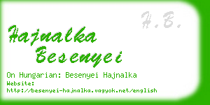 hajnalka besenyei business card